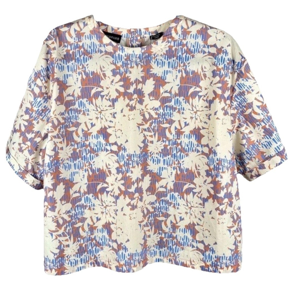 Wildfang Essential Boxy Top Woodblock Floral Small MRSP $84 - Picture 2 of 6